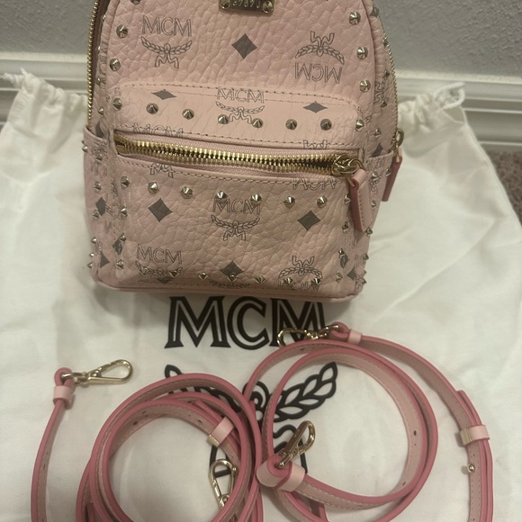 MCM Visetos Stud Mini Stark Backpack - Picture 8 of 10